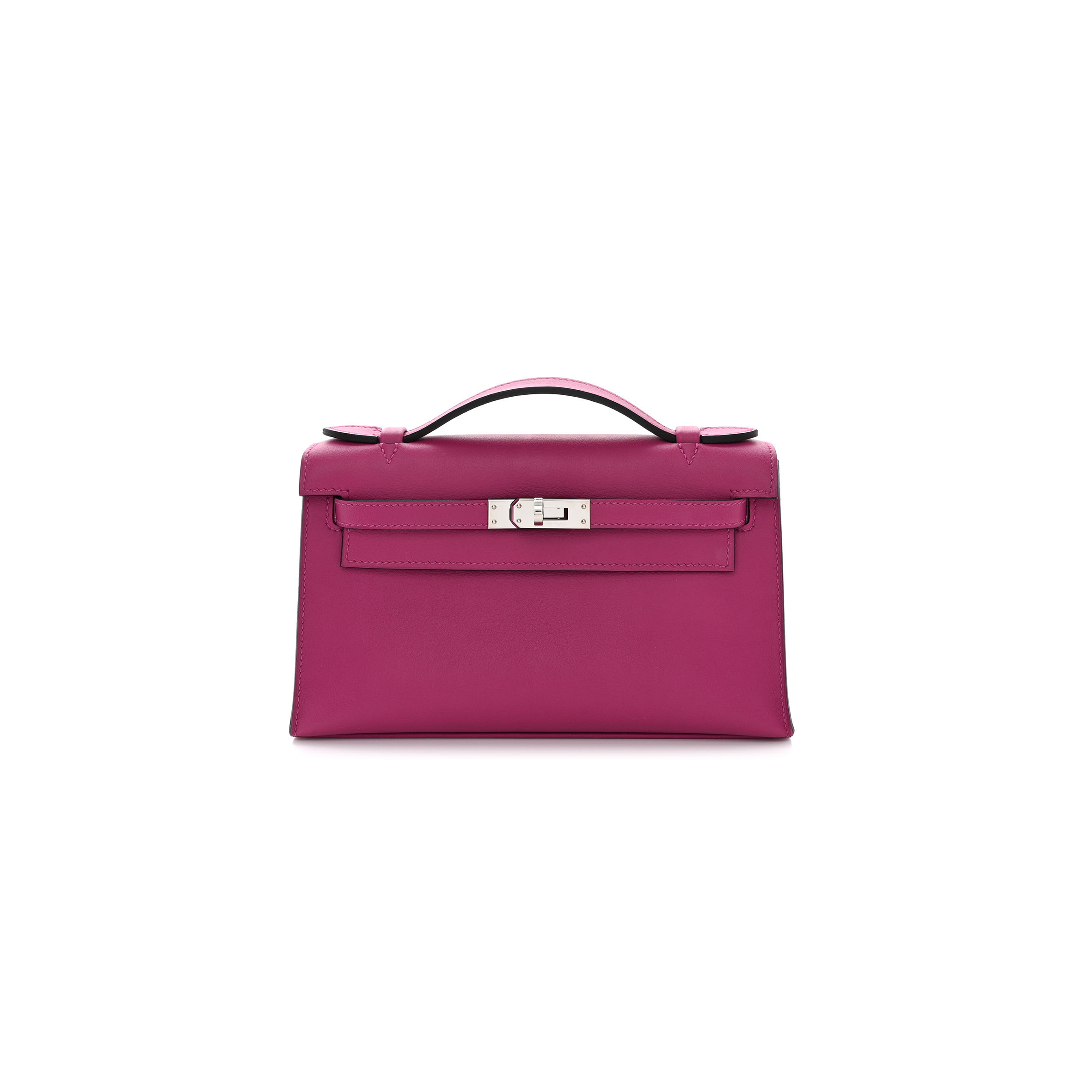 HERMÈS SWIFT KELLY POCHETTE CLUTCH ROSE POURPRE (22*14*7cm) 